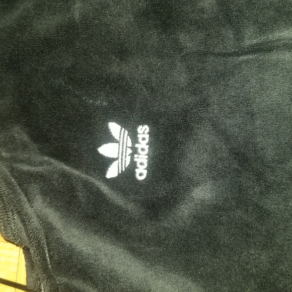 Brand new never worn velor, cropped off the shoulder Adidas sweater - Picture 2 of 4